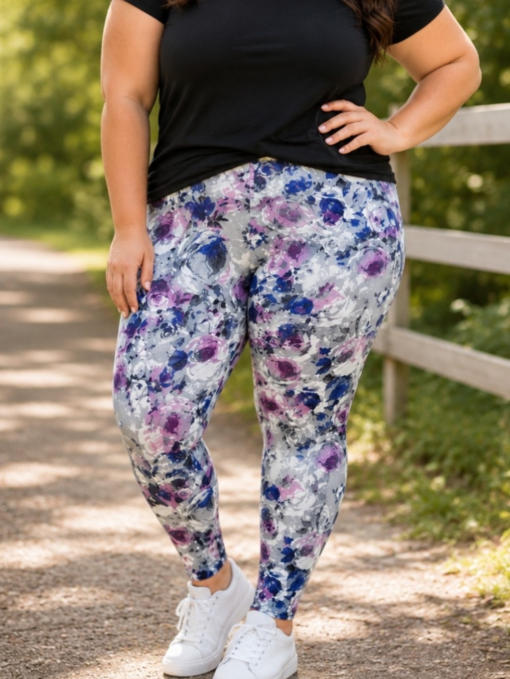 🌸 NEW WITH TAGS | LUV21 Floral Leggings | Plus Size 3X–5X 🌸
